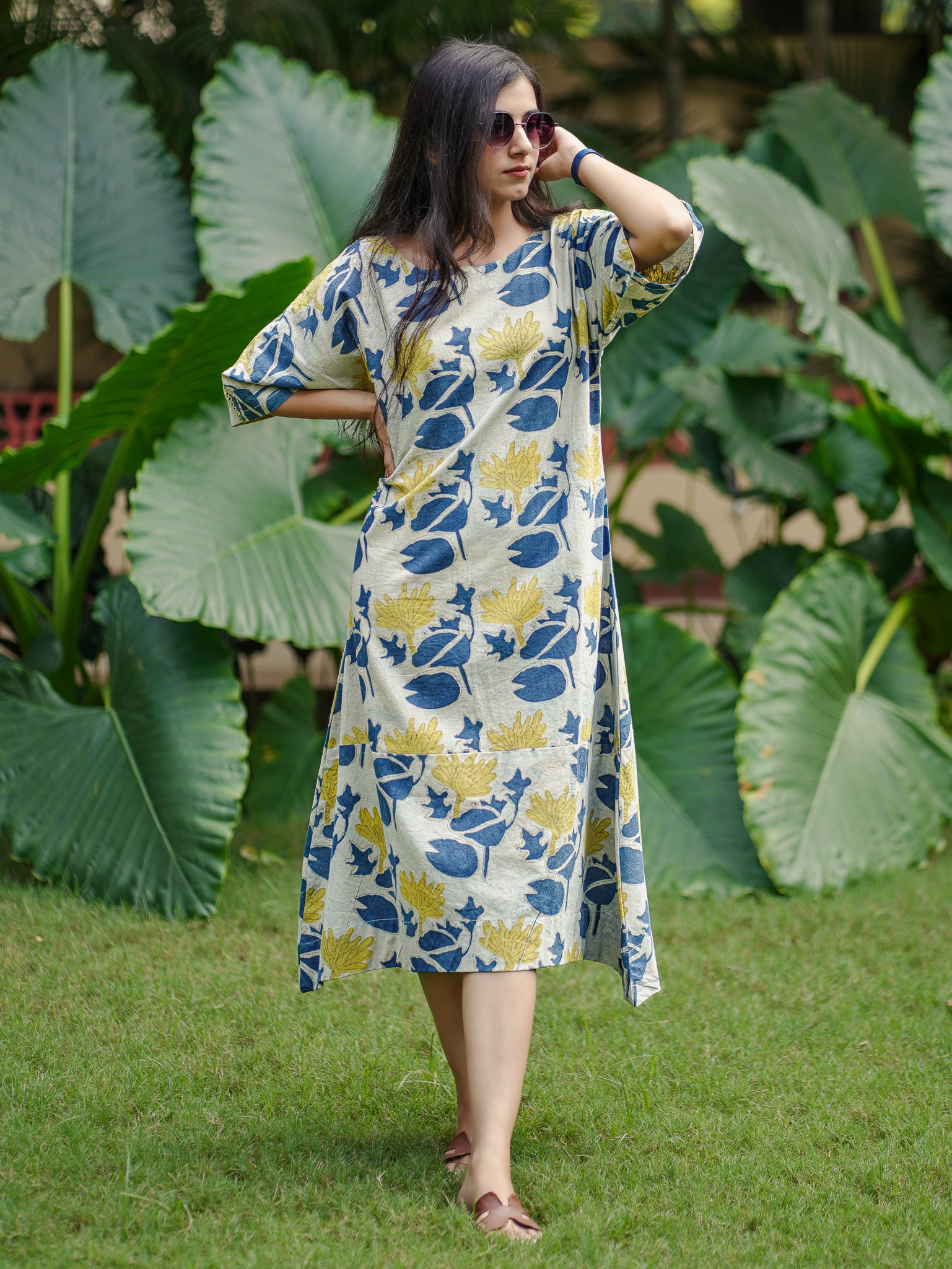 Indigo Lotus Bloom Dress