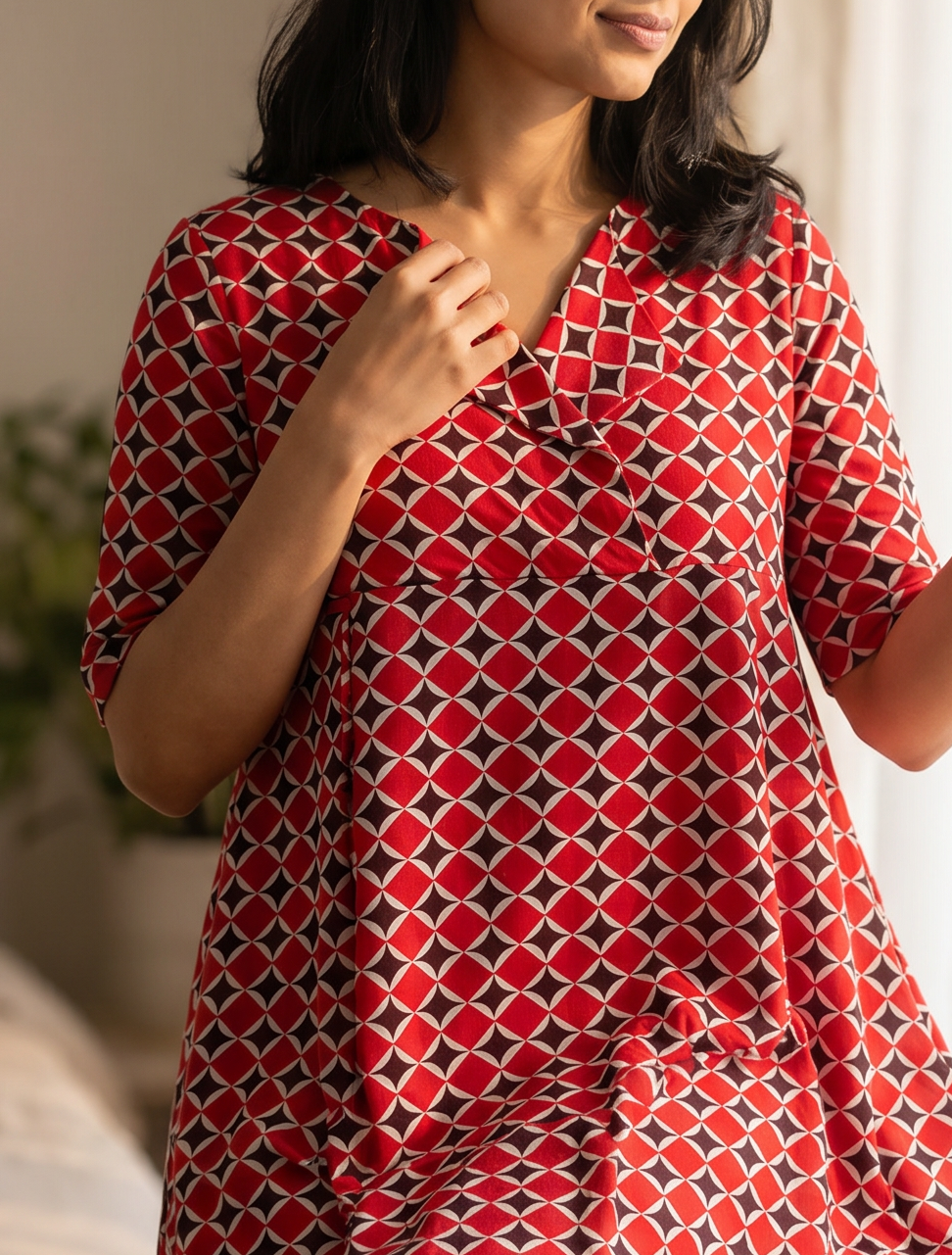 Red Tile Rain Dress