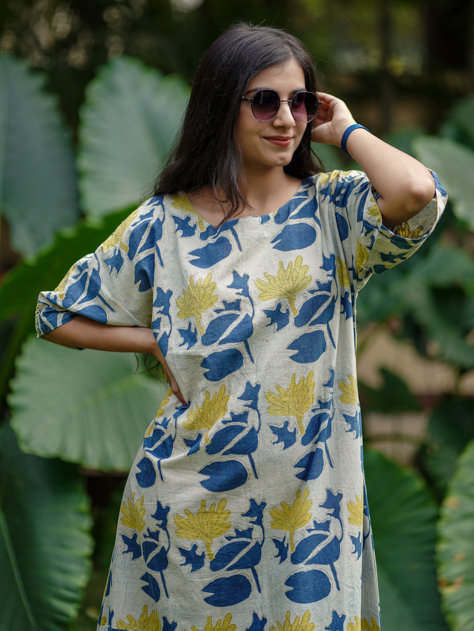 Indigo Lotus Bloom Dress