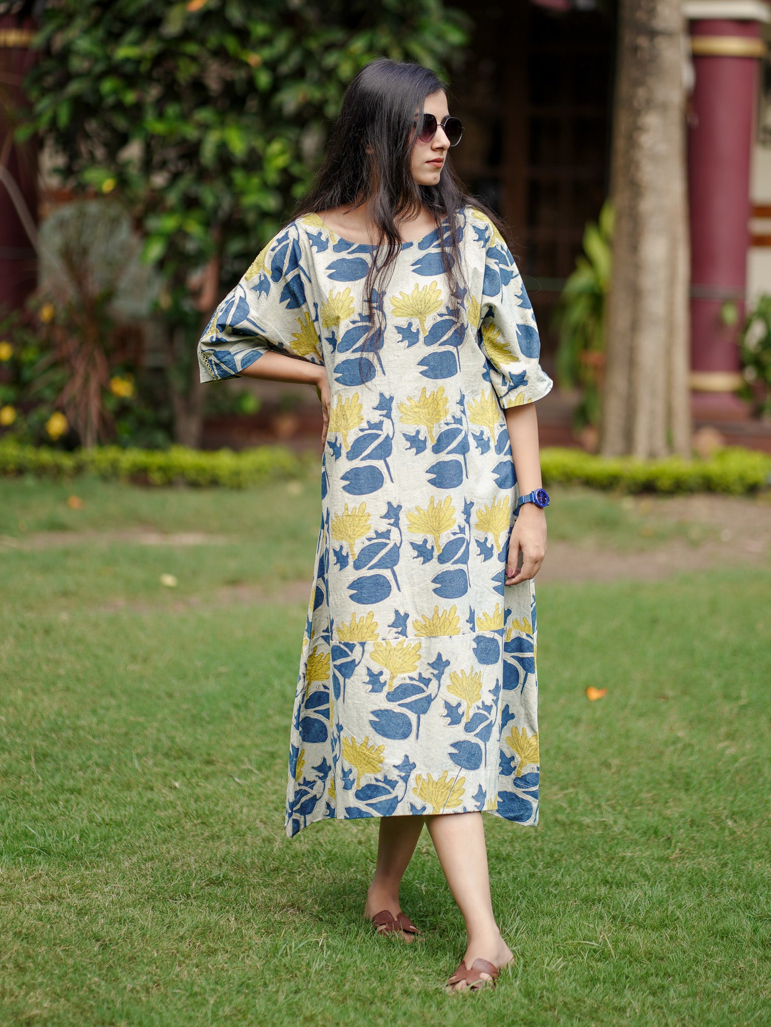 Indigo Lotus Bloom Dress
