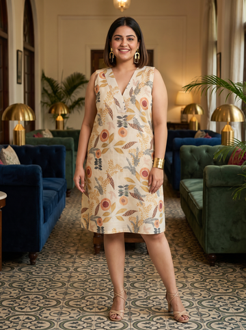Coral Cove Linen Dress