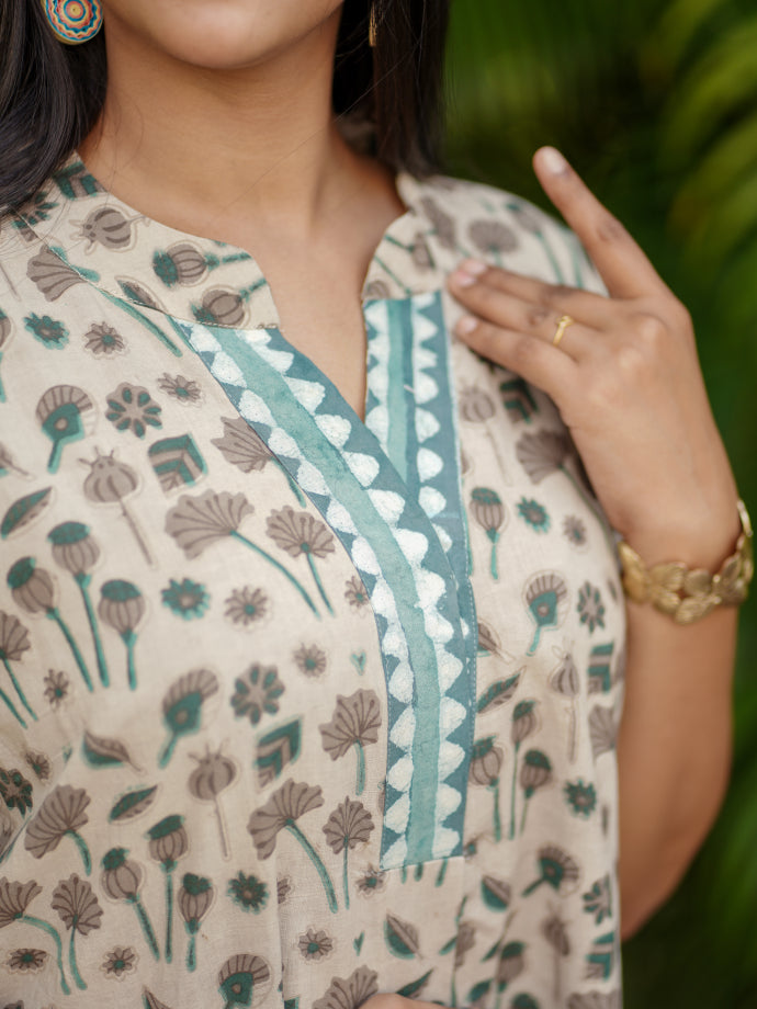 Teal Safari Cotton Co-Ord Set