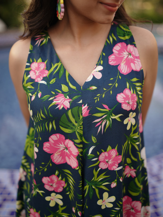 Coastal Blooms Flowy Dress