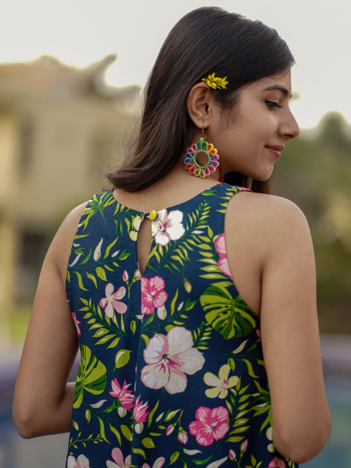 Coastal Blooms Flowy Dress