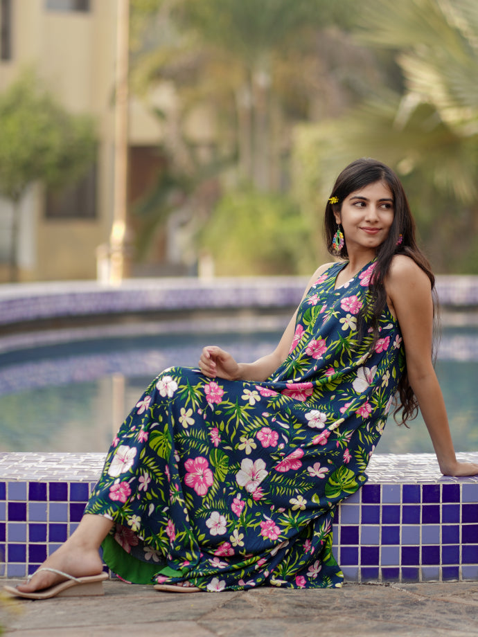 Coastal Blooms Flowy Dress