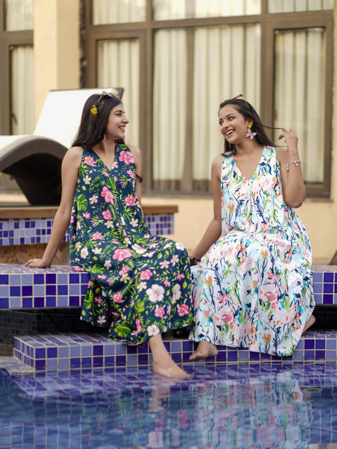 Coastal Breeze Halter-Neck Dress