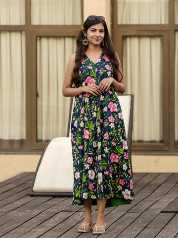 Coastal Blooms Flowy Dress