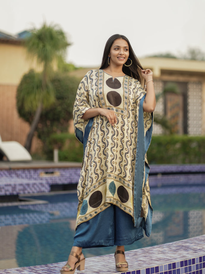Neel Nargis Silk Kaftan