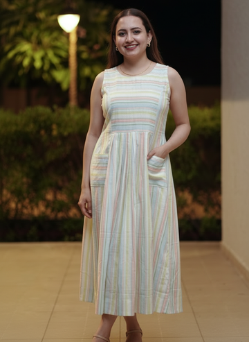 Crossroads Pastel Striped Dress