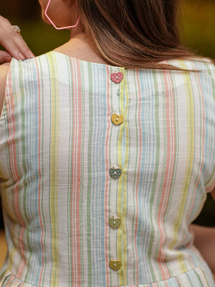 Crossroads Pastel Striped Dress