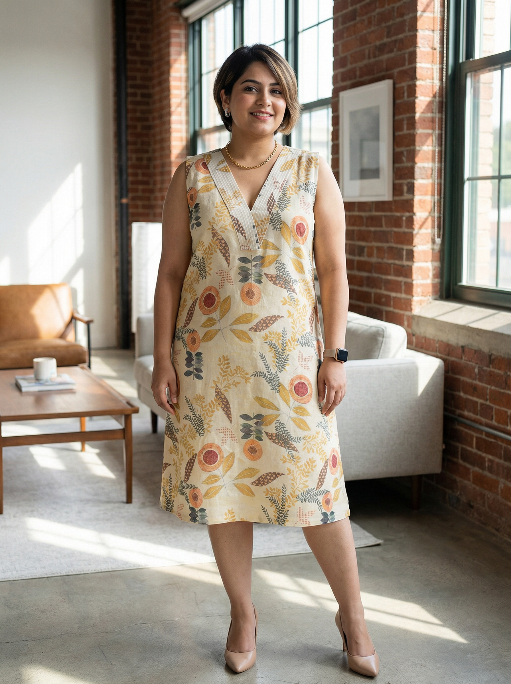 Coral Cove Linen Dress