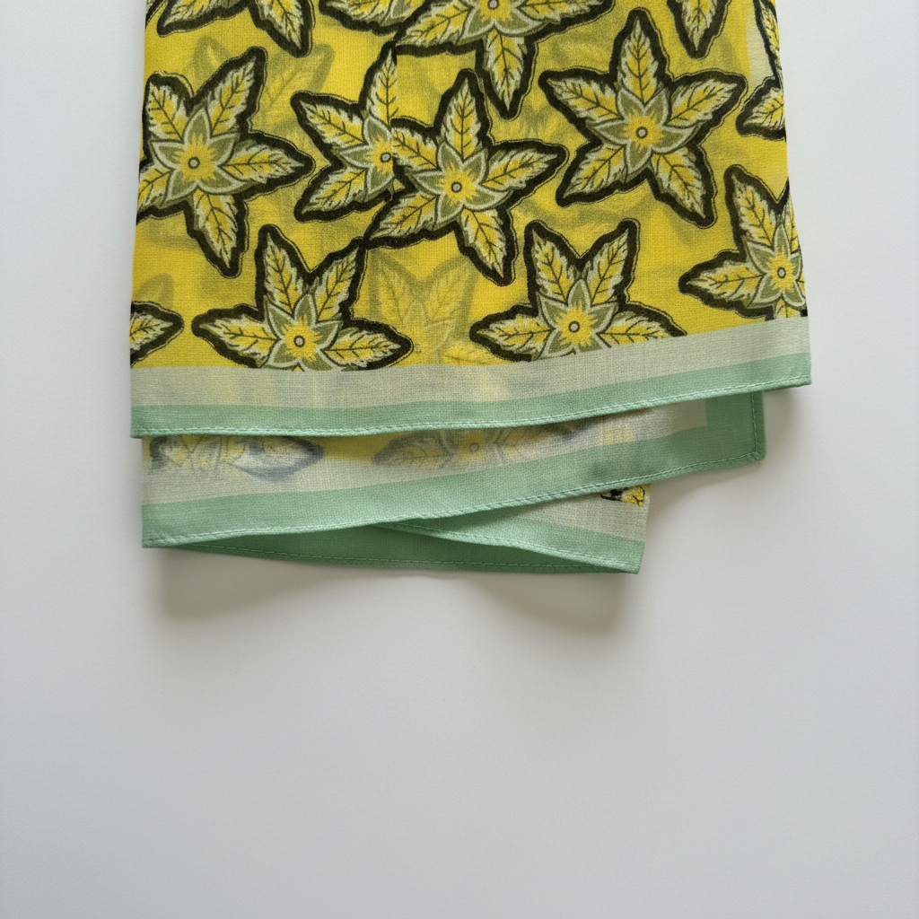Yellow-Green Printed Silk Scarf (Copy)