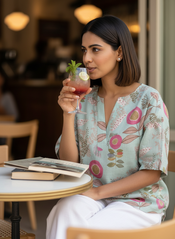 Coral Reef Linen Top