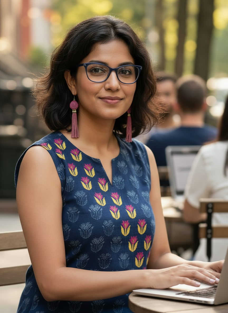 Indigo Lotus Blooms Kurta