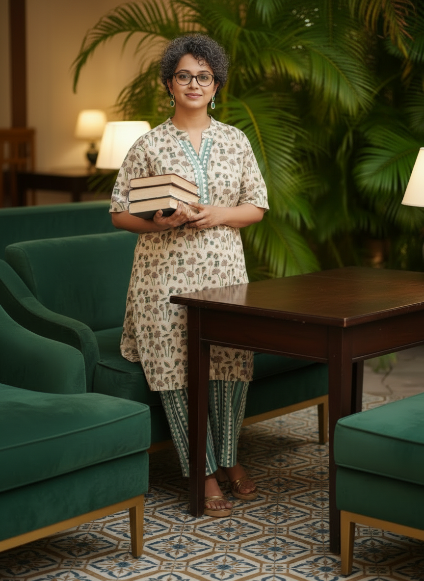Teal Safari Cotton Co-Ord Set