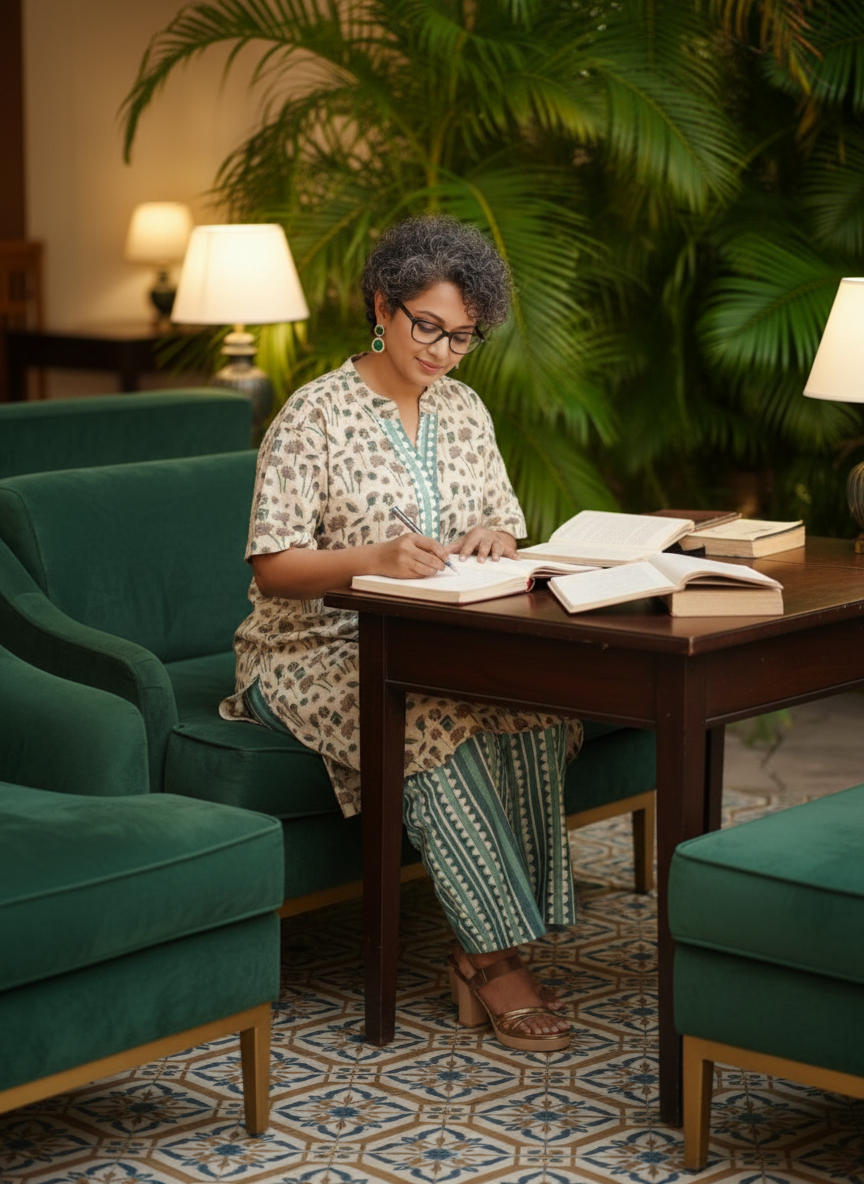 Teal Safari Cotton Co-Ord Set
